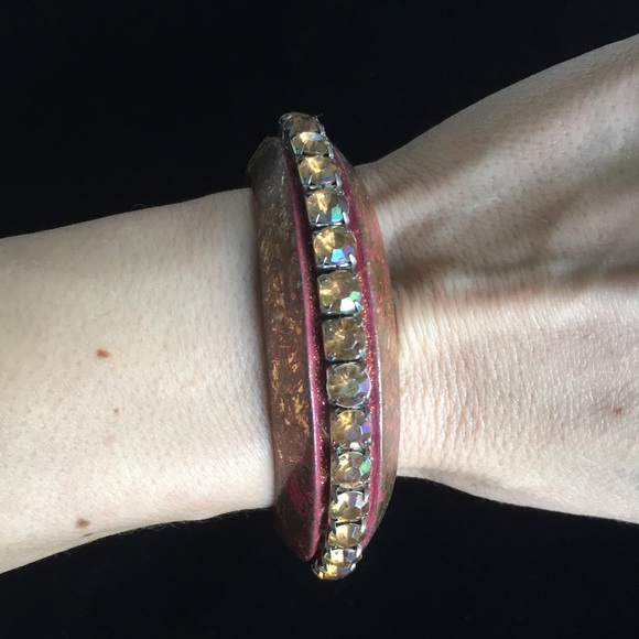 Chunky Cuff Hinged Bangle Bracelet - Picture 2 of 12